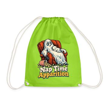 Nap Time Apparition müder Vater im Fernsehsessel - Turnbeutel - Neongrün - Vorne