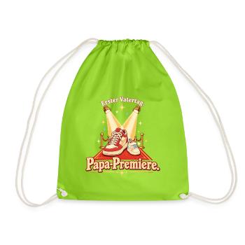 Erster Vatertag Papa-Premiere Neuer Papa - Turnbeutel - Neongrün - Vorne