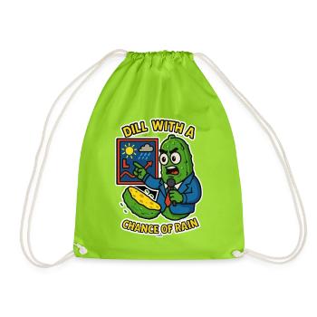 Dill Weather Wortspiel Gurken-Tee - Turnbeutel - Neongrün - Vorne