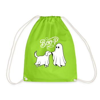 Boo-P Geisterhund Süßer Halloween-Hund Lustig - Turnbeutel - Neongrün - Vorne