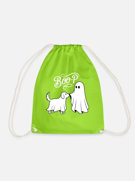 Boo-P Geisterhund Süßer Halloween-Hund Lustig - Turnbeutel - Neongrün