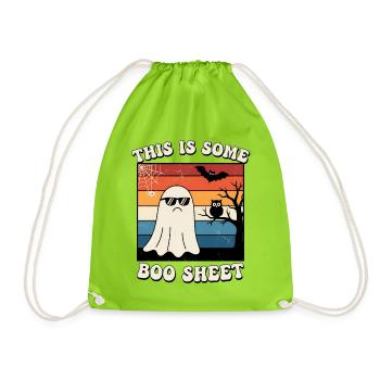 Geist mit cooler Sonnenbrille Halloween Boo Sheet - Turnbeutel - Neongrün - Vorne