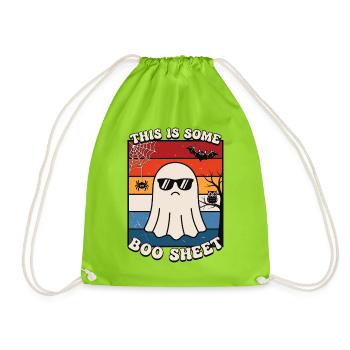 Lustiger Geist mit cooler Sonnenbrille Halloween  - Turnbeutel - Neongrün - Vorne