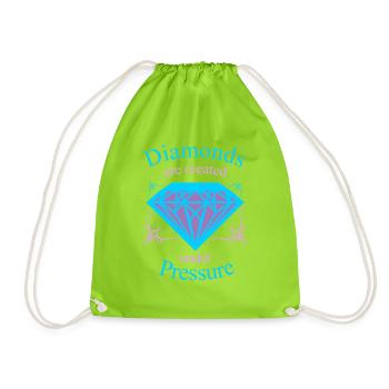 Diamant unter Druck Kraftmotiv - Turnbeutel - Neongrün - Vorne