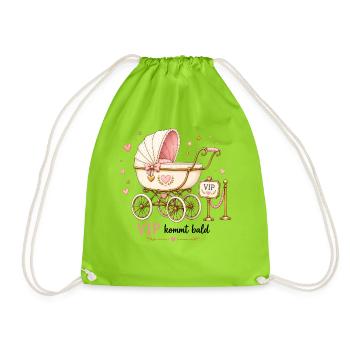 VIP Babyankündigung Schwangerschaft Baby Unterwegs - Turnbeutel - Neongrün - Vorne
