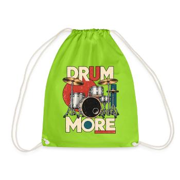 DRUM MORE - Drumset - Turnbeutel - Neongrün - Vorne