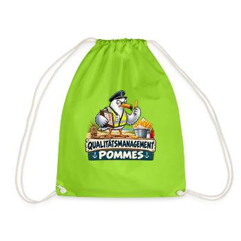 Qualitätsmanagement Pommes - Turnbeutel - Neongrün - Vorne