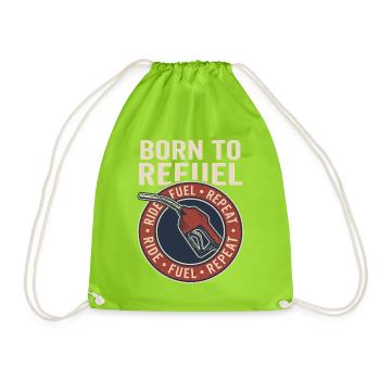 Born to Refuel Vintage Retro Biker Fuel Style - Turnbeutel - Neongrün - Vorne