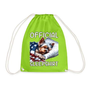 Yorkshire Terrier US Schlafshirt - Turnbeutel - Neongrün - Vorne