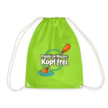 Paddelsport Paddler Kajak Kanu SUP Wassersport - Turnbeutel - Neongrün - Vorne