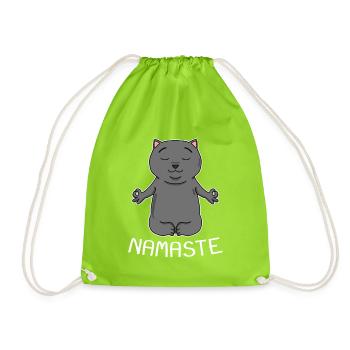 Katze Britische Kurzhaar Yoga - Turnbeutel - Neongrün - Vorne