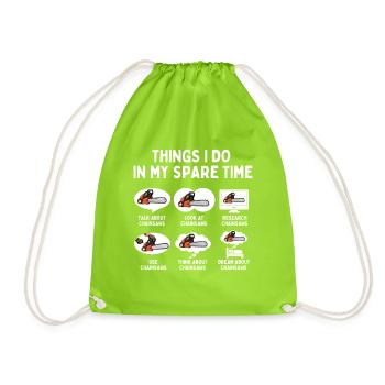 Dinge, die ich in meiner Freizeit tue – lustiges Arboristengeschenk - Turnbeutel - Neongrün - Vorne