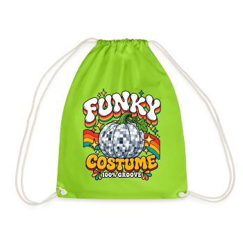 Funky Kürbis Kostüm Groove - Turnbeutel - Neongrün - Vorne