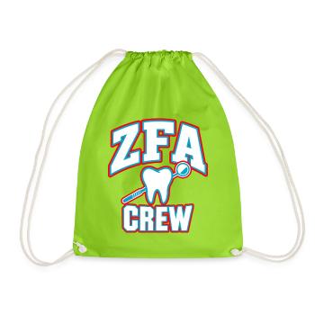 ZFA Crew – Zahnmedizin Team & Praxisalltag - Turnbeutel - Neongrün - Vorne