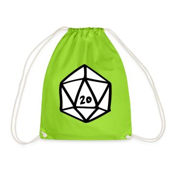 D20-Glyphe - Turnbeutel - Neongrün - Vorne