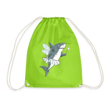 Hai Fee Zahnfee Shark Fantasy Zahnarzt Humor - Turnbeutel - Neongrün - Vorne
