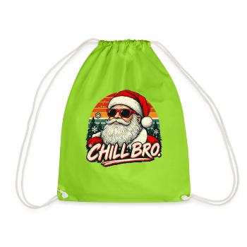  Cooler Santa Claus Sonnenbrille Chill Bro - Turnbeutel - Neongrün - Vorne