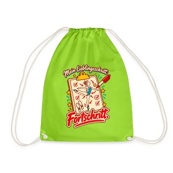 Tanzlehrer Tanzlehrerin Geschenk Fortschritt - Turnbeutel - Neongrün - Vorne