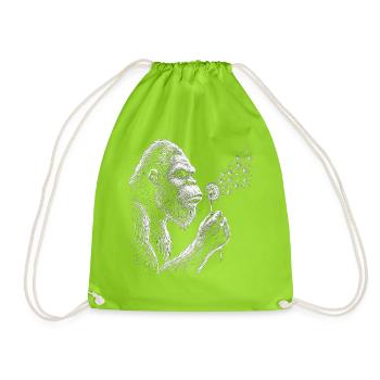 Bigfoot bläst Löwenzahn Vintage - Turnbeutel - Neongrün - Vorne