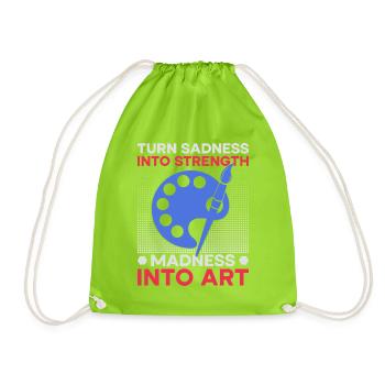 Funny Art Painter Madness Into Art Drawing - Turnbeutel - Neongrün - Vorne