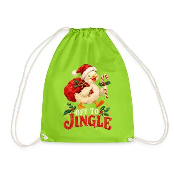 Jingle Duck Weihnachtsfreude - Turnbeutel - Neongrün - Vorne