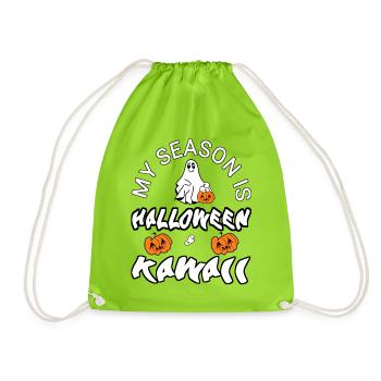 meine saison ist halloween  - Turnbeutel - Neongrün - Vorne