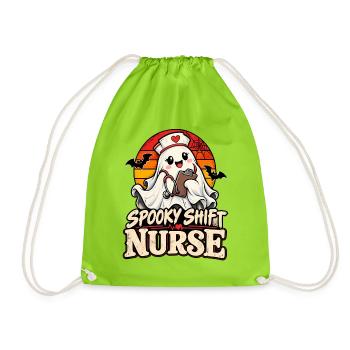 Spukschicht Nurse Halloween - Turnbeutel - Neongrün - Vorne