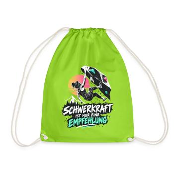Bouldern Schwerkraft ist nur eine Empfehlung - Turnbeutel - Neongrün - Vorne