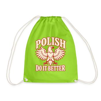 Polnischer Adler und Nationalstolz - Turnbeutel - Neongrün - Vorne