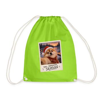 Tail Wagging Season Zwergspitz Selfie - Turnbeutel - Neongrün - Vorne