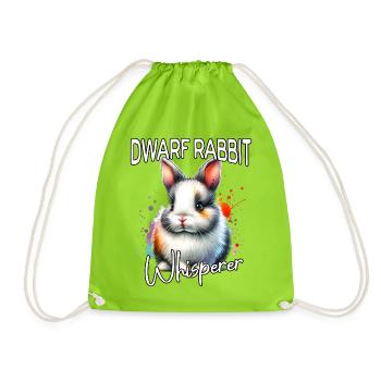 Zwergkaninchen Flüsterer - Turnbeutel - Neongrün - Vorne