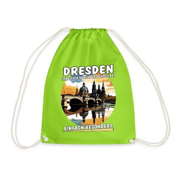 SACHSEN DRESDEN - Turnbeutel - Neongrün - Vorne
