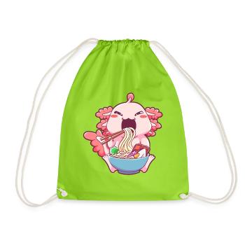 Axolotl Ramen - Turnbeutel - Neongrün - Vorne