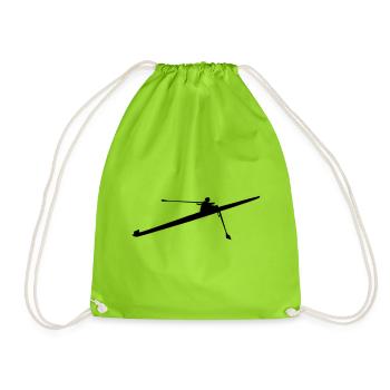 Rudern 1er Silhouette, Einer Rudern Mann - Turnbeutel - Neongrün - Vorne