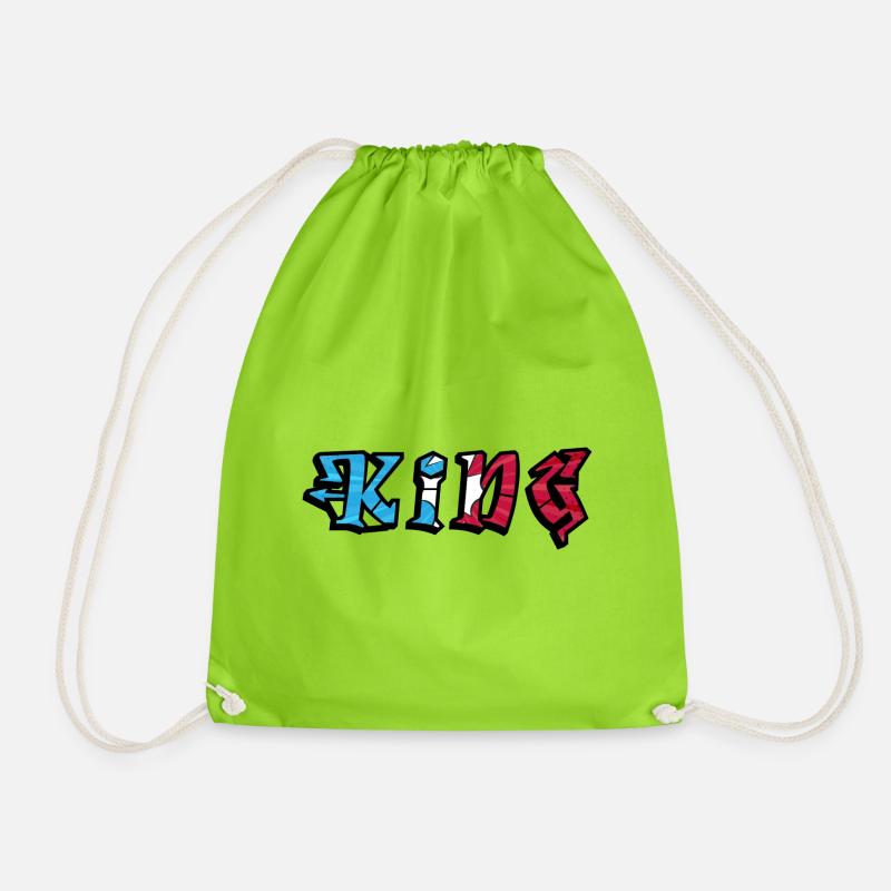 King Graffiti Street Style - Drawstring Bag - neon green