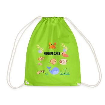 ÉTÉ & MER - Sac de sport léger - vert néon - Devant