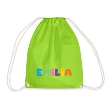 Name - Emilia - Drawstring Bag - neon green - Front