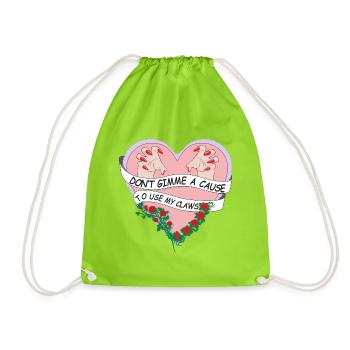 Strong women and girls are never unarmed - Drawstring Bag - neon green - Front
