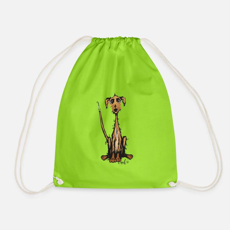 gestromter Hund - Turnbeutel - Neongrün