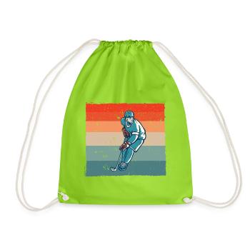 Rétro hockey joueur de hockey ice - Sac de sport léger - vert néon - Devant