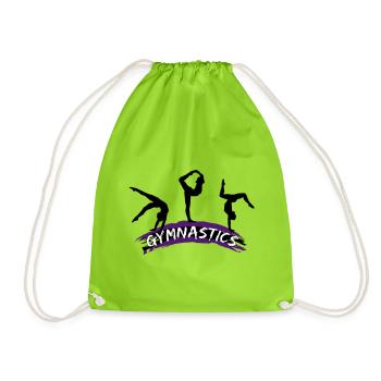 Gymnastics, Gymnast - Gymnastics - Drawstring Bag - neon green - Front
