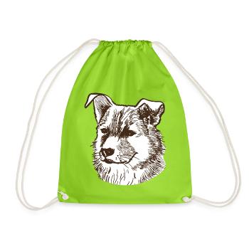 Hund - Turnbeutel - Neongrün - Vorne