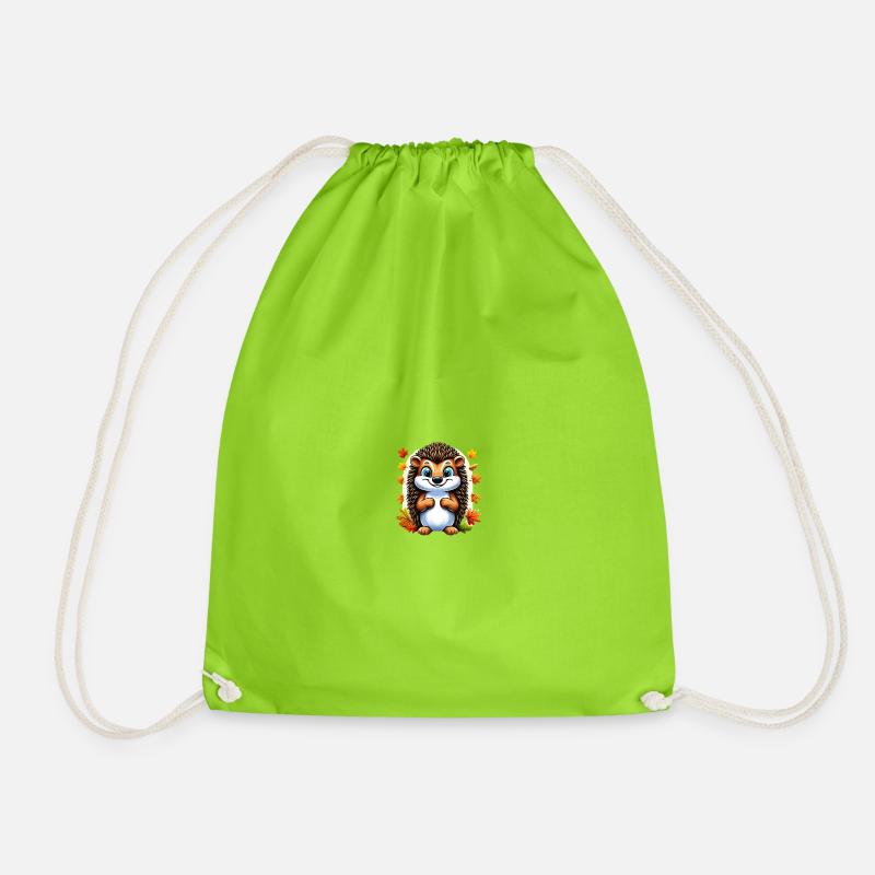 Karl the Hedgehog (hedgehog) - Drawstring Bag - neon green