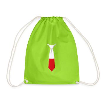 Poland Tie – Flag Design - Drawstring Bag - neon green - Front