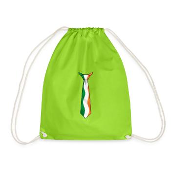 Ireland Tie – Flag Design - Drawstring Bag - neon green - Front