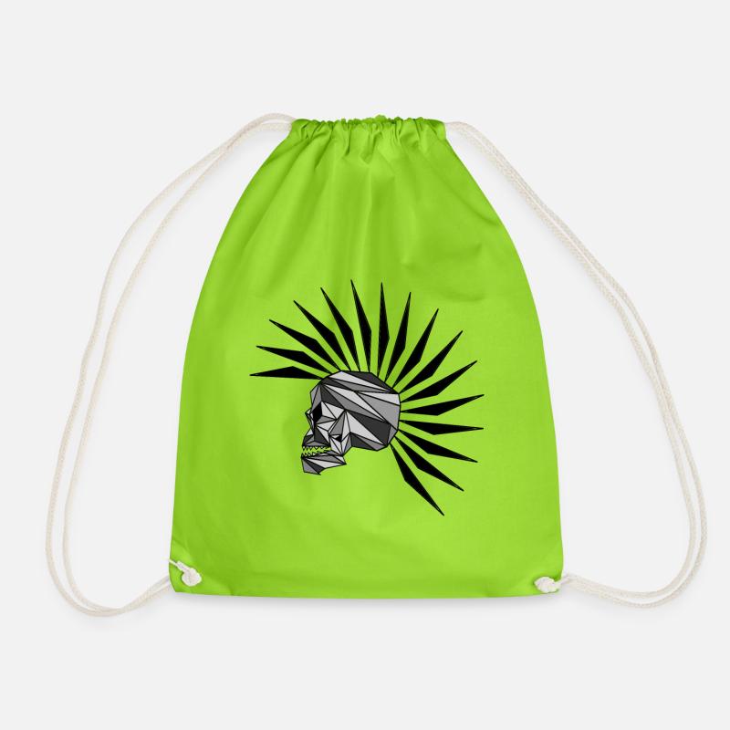 cyber punk scull plain - Turnbeutel - Neongrün