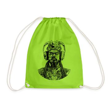 Samurai beat du futur : hip-hop sur chemise - Sac de sport léger - vert néon - Devant