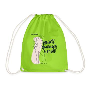 Feel Free Girl - Drawstring Bag - neon green - Front