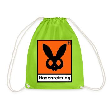 Hasenreizung - Turnbeutel - Neongrün - Vorne