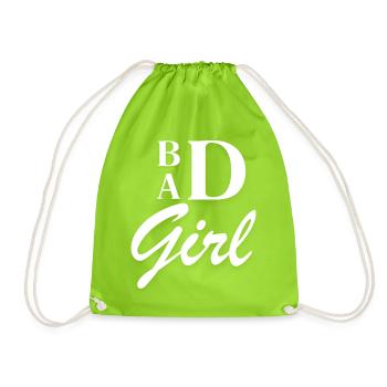 Bad Girl weiß - Turnbeutel - Neongrün - Vorne